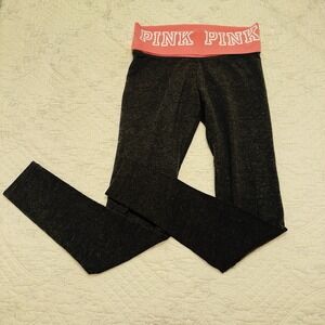 Victoria's Secret PINK Foldover Waist Black/Pink  Yoga Leggings XS